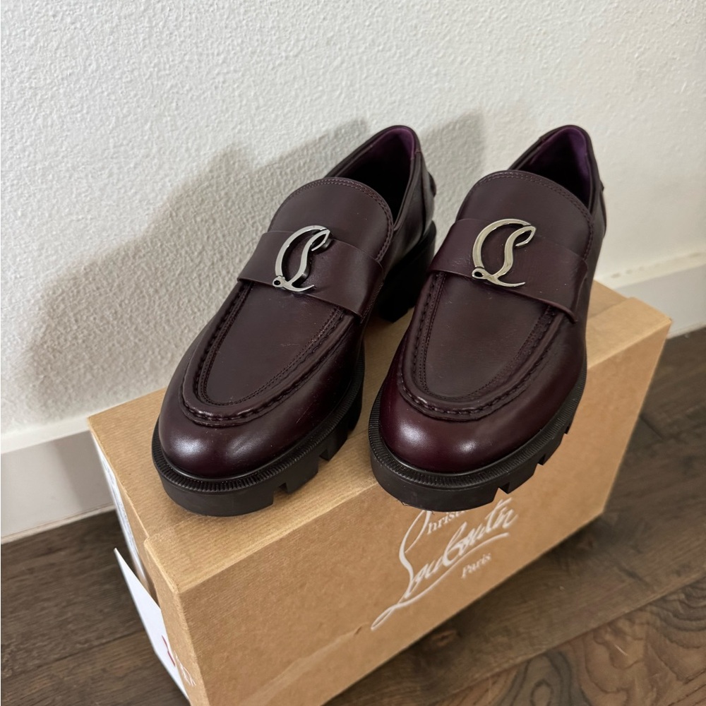 Christian Louboutin Merlot Moc Lug chunky loafers 38.5